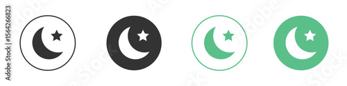 Moon and star icon symbol illustration doodle set. EPS10