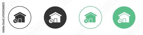 Mortgage rate icon symbol illustration doodle set. EPS10