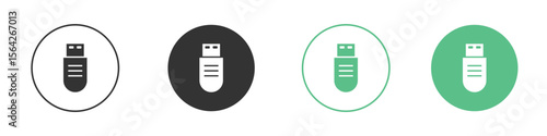 Pendrive icon symbol illustration doodle set. EPS10