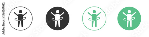 People Hula hop icon symbol illustration doodle set. EPS10