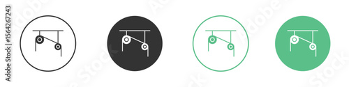 Pulley icon symbol illustration doodle set. EPS10