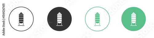 Silo icon symbol illustration doodle set. EPS10