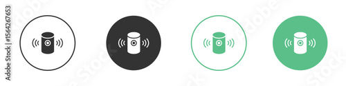 Smart speaker icon symbol illustration doodle set. EPS10