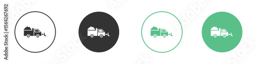 Snowplow icon symbol illustration doodle set. EPS10