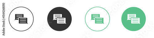 Text chat icon symbol illustration doodle set. EPS10