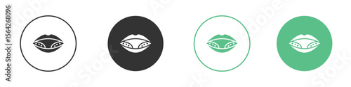 Tonsillitis icon symbol illustration doodle set. EPS10