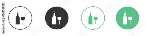 Vodka icon symbol illustration doodle set. EPS10
