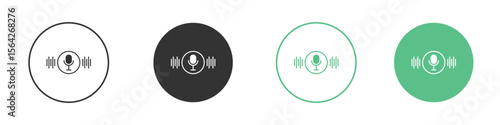 Voice recognition icon symbol illustration doodle set. EPS10