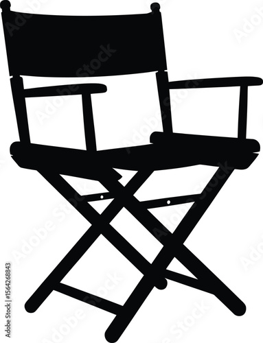 Director's Chair Silhouette: Film, Theater, Leadership, and Production Symbol.