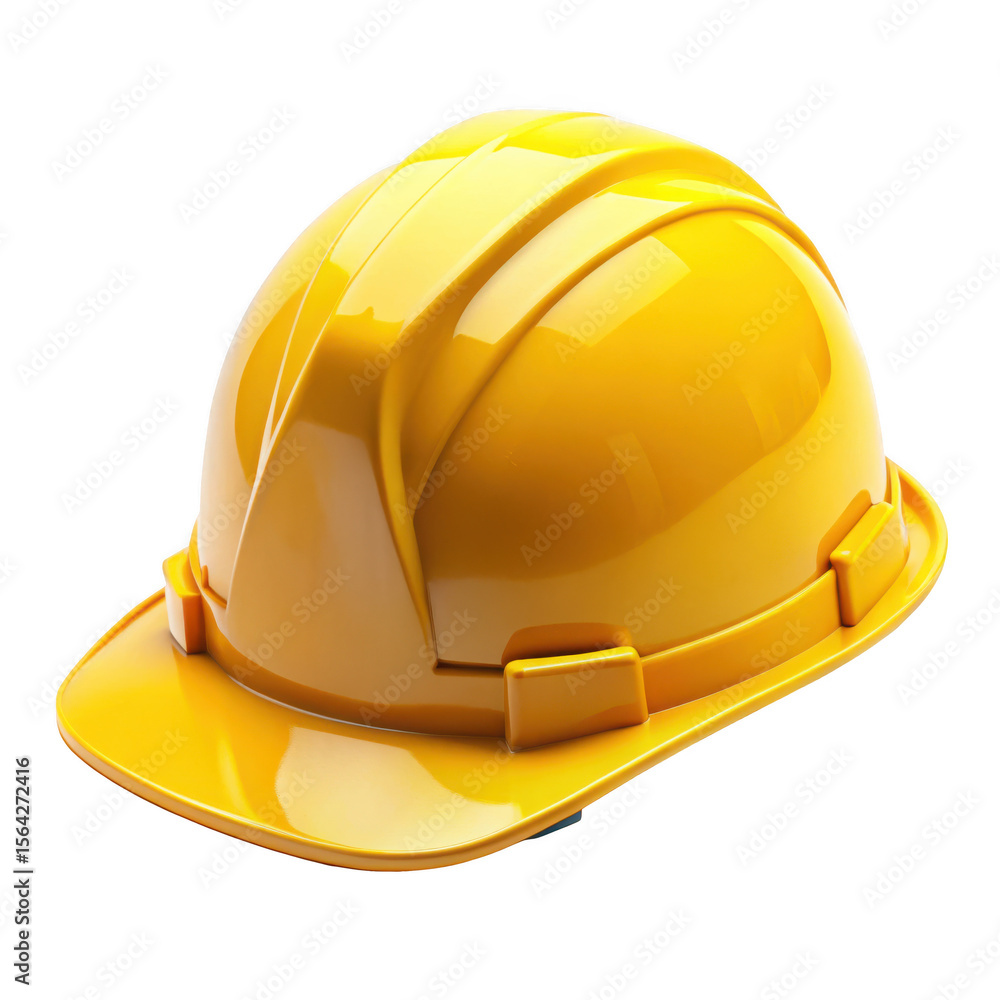 Fototapeta premium Yellow safety hard hat on a transparent background