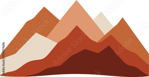 Abstract mountain range as border, single stroke, earthy tones (sage + terracotta), letterhead design with white background.