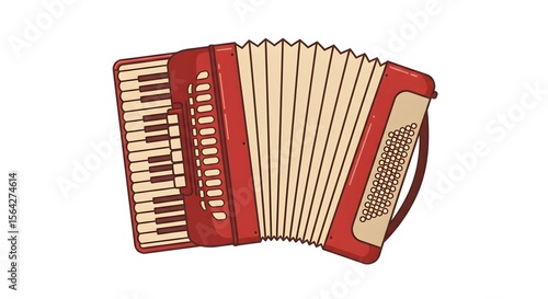 Accordion Vector Icon – Music Instrument Isolated