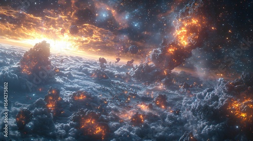 Fototapeta Naklejka Na Ścianę i Meble -  Earth View from Space Station