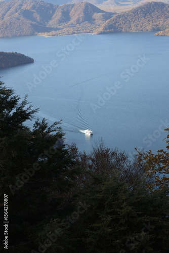 Lake Chuzenji and Mount Nantai in Autumn, Nikko, Japan
