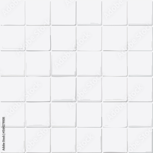 Seamless White Square Tile Pattern with Subtle Shadows vector