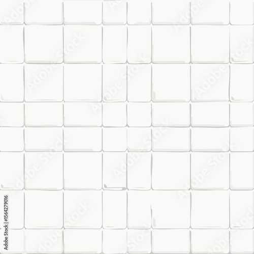 White Square Tiles with Subtle Gray Grout Lines and Shadow Effect background pattern
