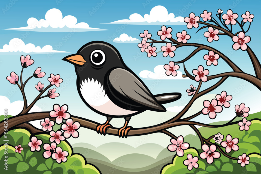 Fototapeta premium Hand drawn bird outline illustration