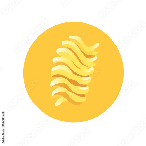 My Simple flat 2D illustration of a fusilli pasta set isolated on a white background, vector 2D design, icon, flat 2d illustration art, My vector design