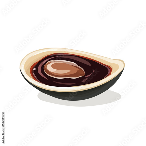 My Simple flat 2D illustration of a icon oyster sauce isolated on a white background, vector 2D design, icon, flat 2d illustration art, My vector design