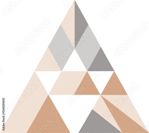 Geometric triangles texture in metallic pastels (rose gold + silver), modern website background with white background.