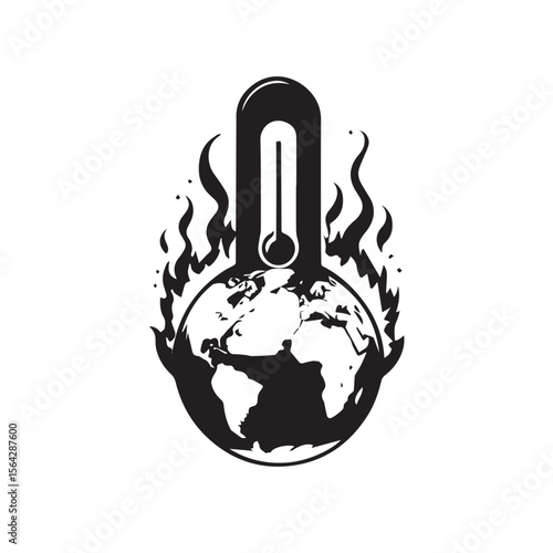 Global Warming Earth Logo Vector