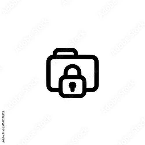 Secure briefcase icon with a padlock symbolizing business confidentiality, security, or private document storage.