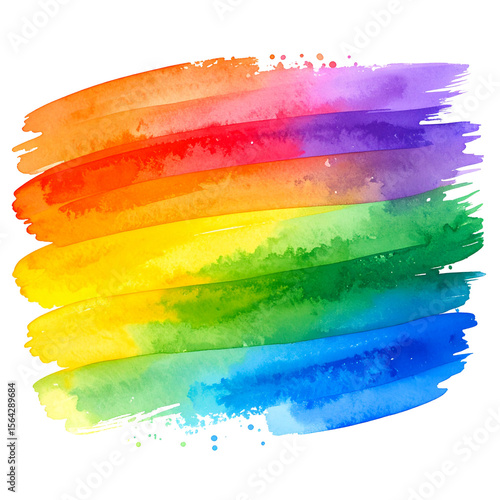 Abstract rainbow watercolor brushstrokes on black background