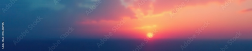 Fototapeta premium Smooth transition of blue and orange hues, sunset vector background , template, background, tranquil