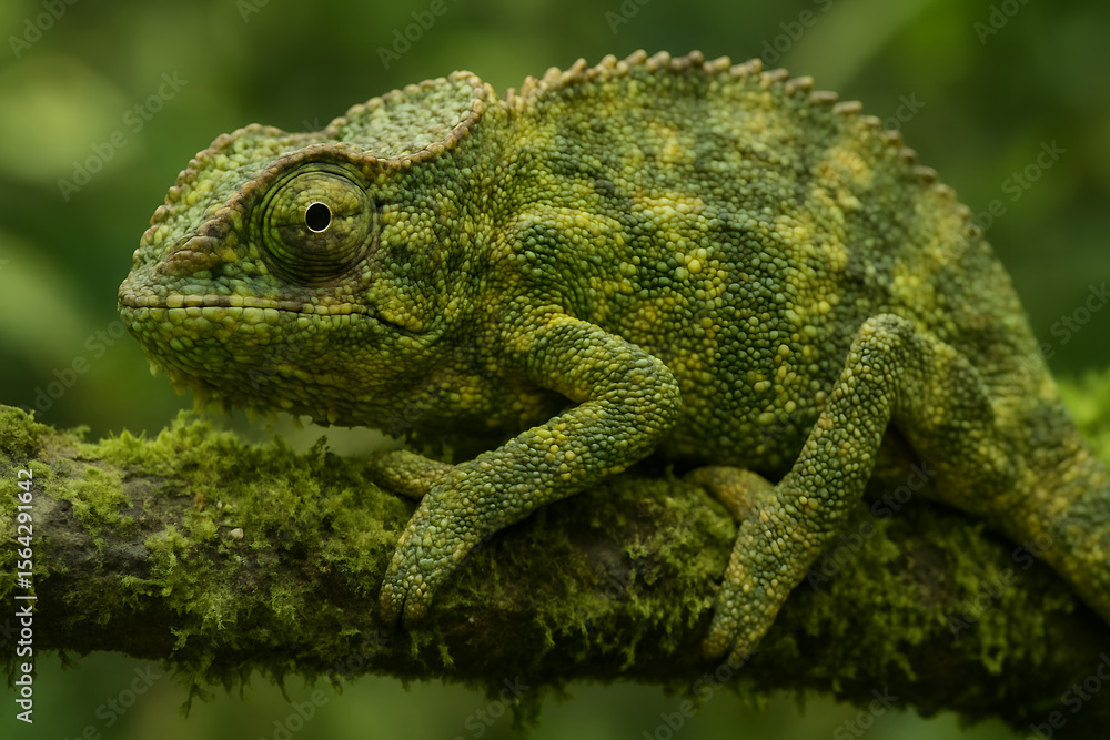 Obraz premium green lizard on a branch