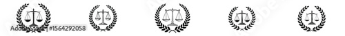 Scales of justice vector icons on white background