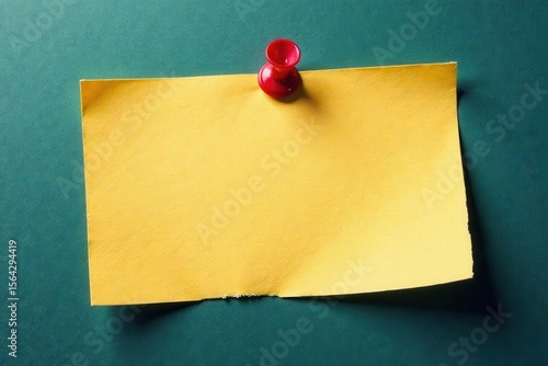 Torn label on aged card, thumbtacked, office aesthetic , adhesive tape, tag