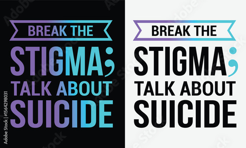 Suicide prevention awareness design for t-shirt, bags, mugs, stickers, banner, poster, icon, logo etc. Fully Editable Print Ready Template - Vector.