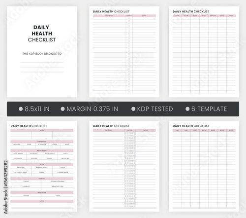 Daily Health Checklist Template, Health Check, Daily Healthy Routine