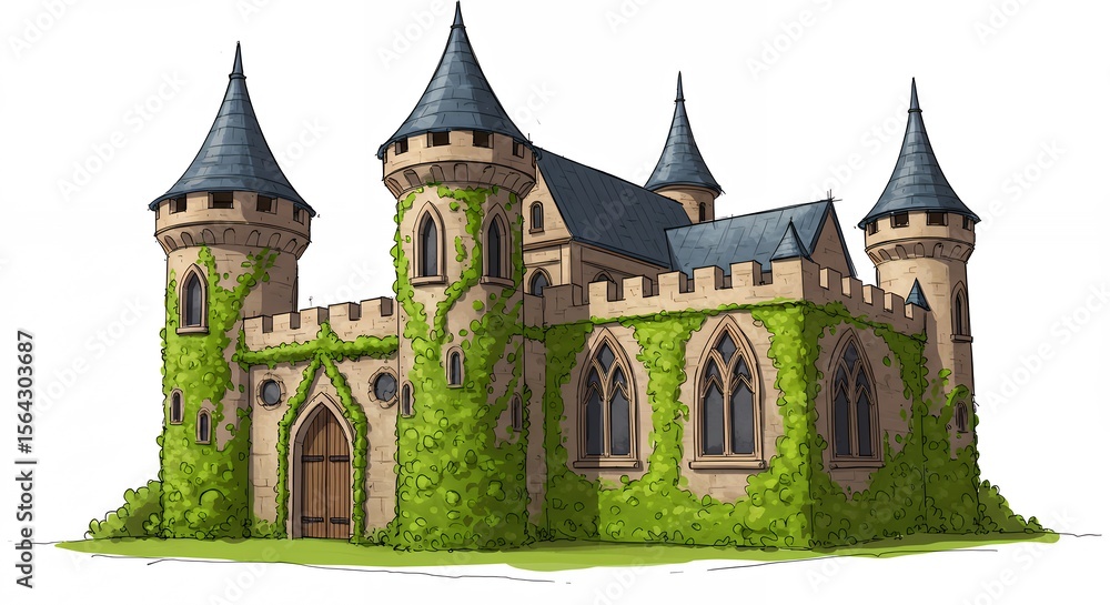Obraz premium Medieval castle illustration