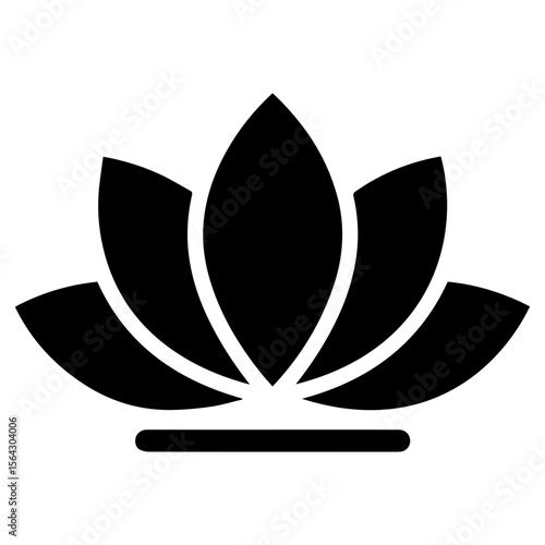 Lotus flower and meditation pose mindfulness and relaxation app icon with transparent background
