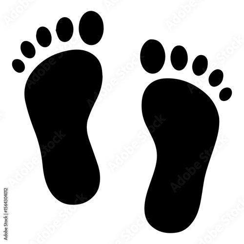 Footsteps , fitness tracker or baby milestone app icon on transparent background
