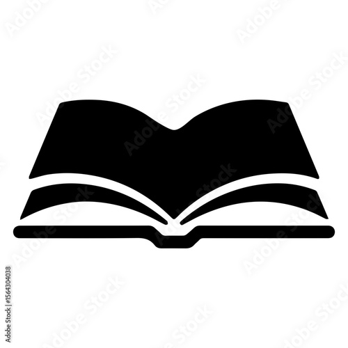 Open book e-reader app icon for digital reading on transparent background
