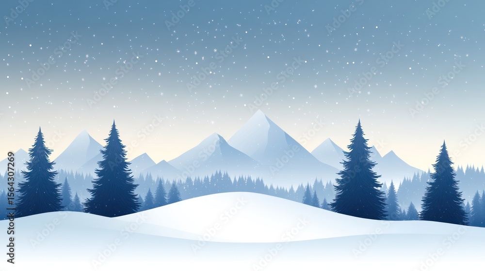 Fototapeta premium Snowy mountain range landscape at dawn. Possible use Stock photo