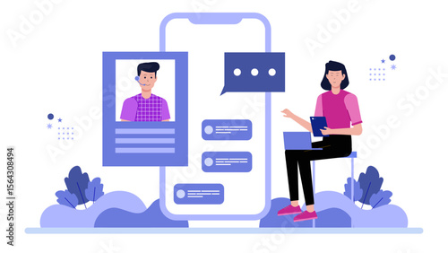 Woman on phone for online customer service. Suitable for tech blogs, ecommerce websites, business presentations, and customer service concepts.