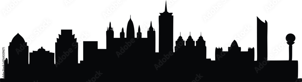 Fototapeta premium Bangalore skyline horizontal banner. Bangalore, India. Vector template for your design.
