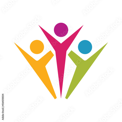 Abstract figures celebrating unity and diversity people