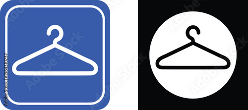 Clothes hanger sign illustration design. Clothes hook outline style.