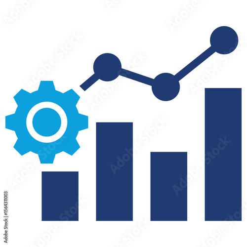 Performance Data Flat Blue Icon