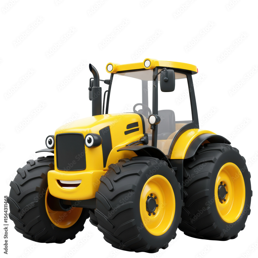Obraz premium Heavy-duty yellow bulldozer construction vehicle for building, excavation, and earth-moving projects, isolated on a transparent background, png, cutout