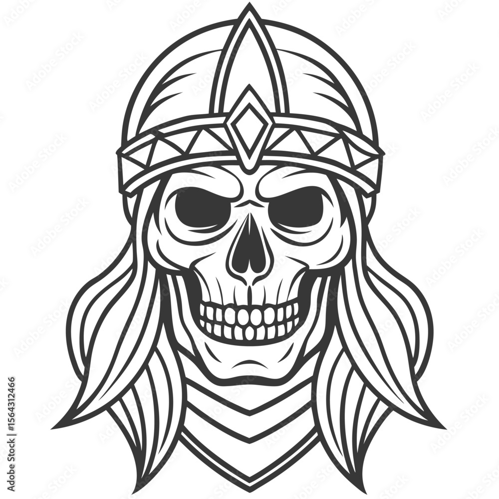 Fototapeta premium beautiful vintage skull vector art