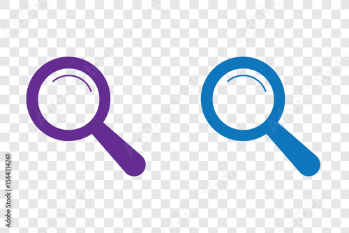 Search icon. Magnifying glass vector illustration. Explore and discover symbol. Zoom and enlarge sign. Magnifier pictogram. Research tool concept.
