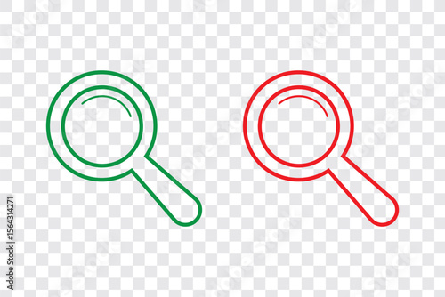 Search icon. Magnifying glass vector illustration. Explore and discover symbol. Zoom and enlarge sign. Magnifier pictogram. Research tool concept.