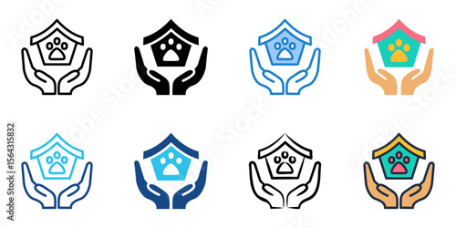 Shelter icon set multiple style collection 
