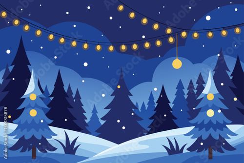 winter landscape with snow