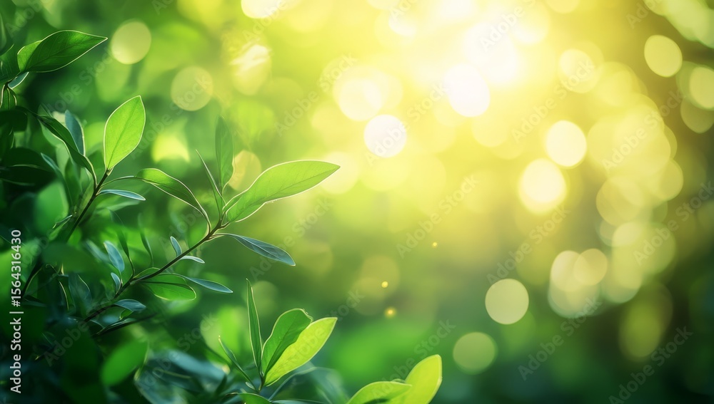 Lush green foliage bathed in sunlight Lush green foliage bathed in sunlight